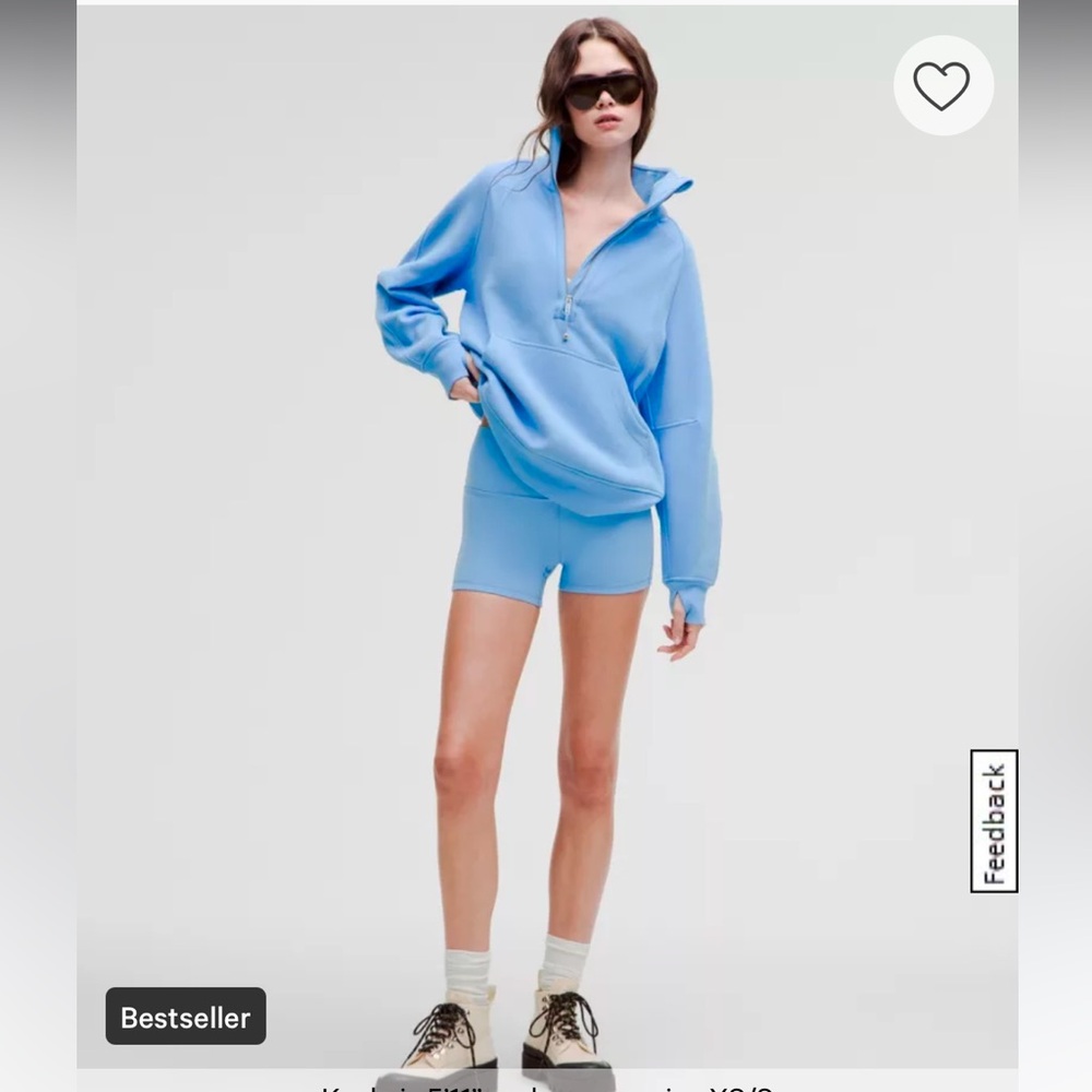 624. Lululemon NWT Scuba Oversized Funnel Neck Half Zip Sinatra Blue M/L 🩵